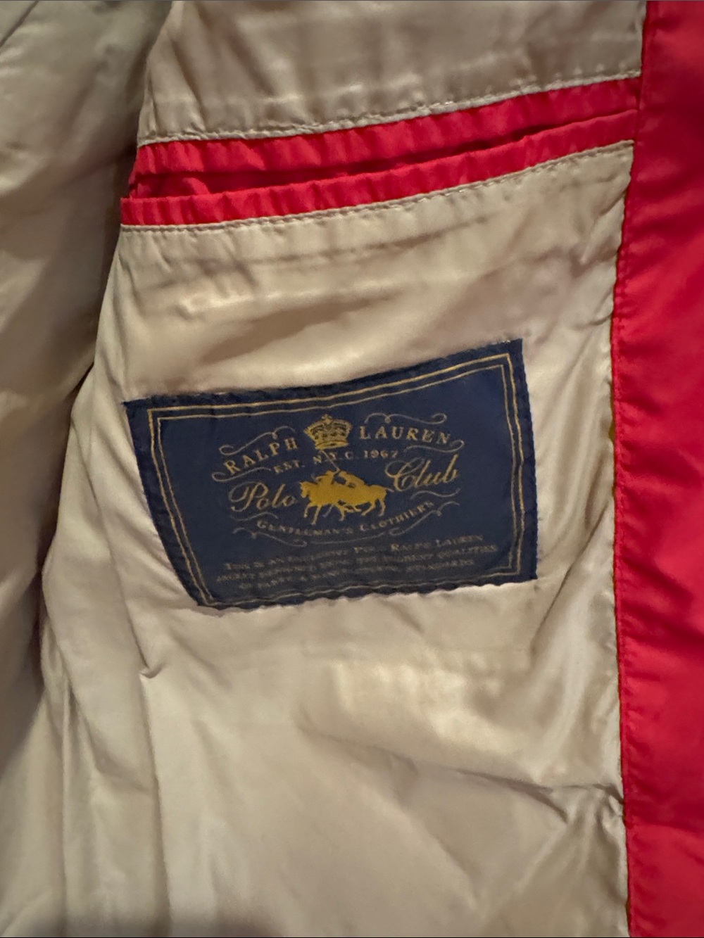Polo by Ralph Lauren Quilted Red Men's Vest with Snap Pockets - Picture 4 of 4